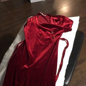 A red velvet kids dress
